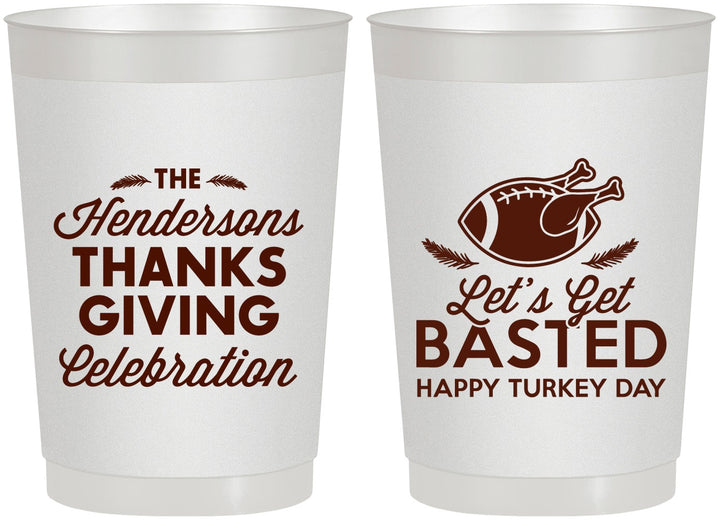 Personalized Thanksgiving 22 oz Frosted Cups - Lets Get Basted | 260003