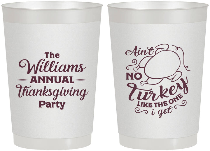 Personalized Thanksgiving 22 oz Frosted Cups - Turkey | 260005