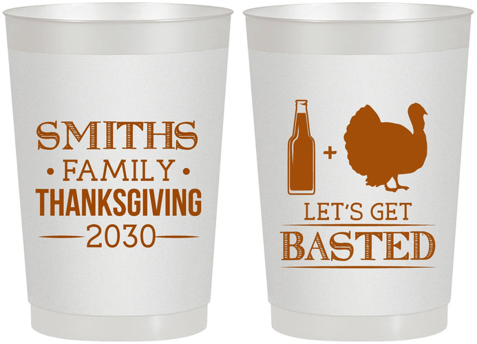 Personalized Thanksgiving 22 oz Frosted Cups - Lets Get Basted | 260008
