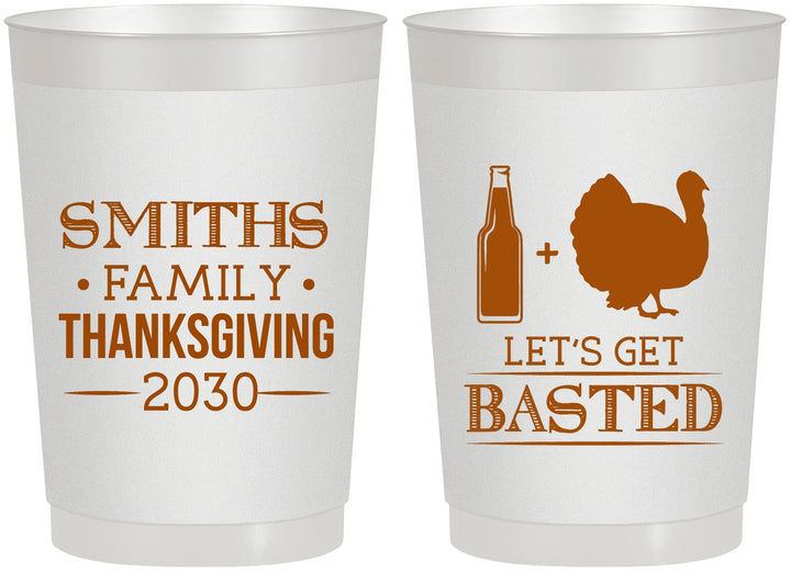 Personalized Thanksgiving 22 oz Frosted Cups - Lets Get Basted | 260008