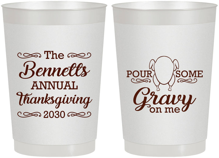 Personalized Thanksgiving 22 oz Frosted Cups - Turkey Gravy | 260015