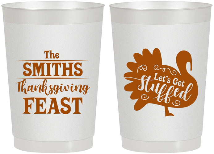 Personalized Thanksgiving 22 oz Frosted Cups - Lets Get Stuffed | 260020