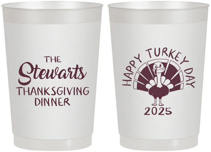 Personalized Thanksgiving 22 oz Frosted Cups - Turkey Day | 260021