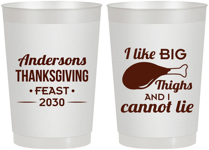 Personalized Thanksgiving 22 oz Frosted Cups - Big Thighs | 260023