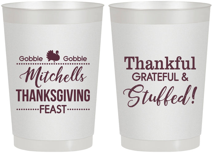 Personalized Thanksgiving 22 oz Frosted Cups - Thankful Stuffed | 260029