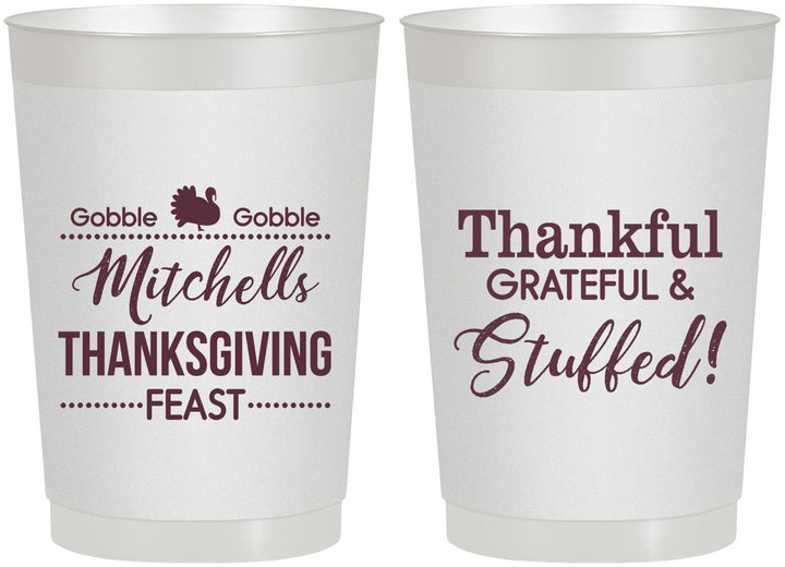 Personalized Thanksgiving 22 oz Frosted Cups - Thankful Stuffed | 260029