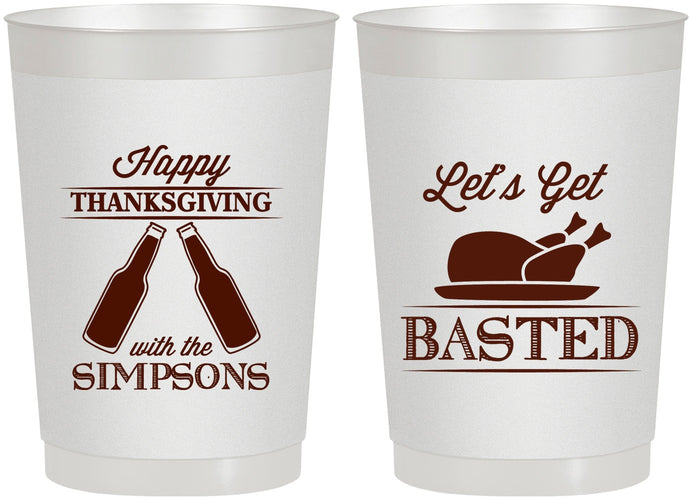 Personalized Thanksgiving 22 oz Frosted Cups - Lets Get Basted | 260039