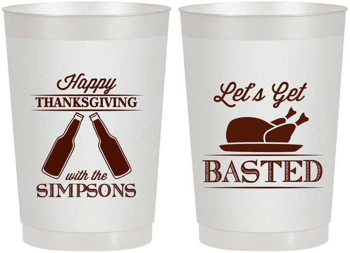 Personalized Thanksgiving 22 oz Frosted Cups - Lets Get Basted | 260039