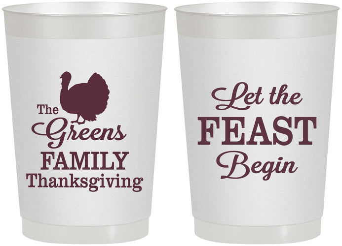 Personalized Thanksgiving 22 oz Frosted Cups - Let The Feast Begin | 260041