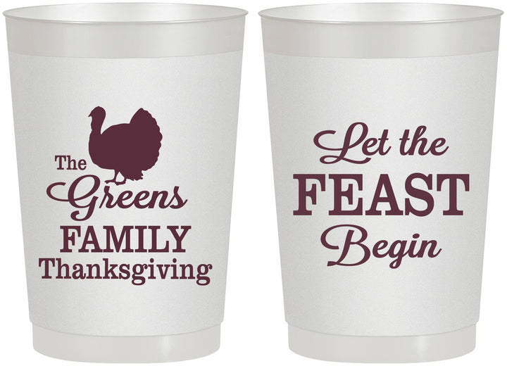 Personalized Thanksgiving 22 oz Frosted Cups - Let The Feast Begin | 260041