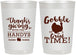 Personalized Thanksgiving 22 oz Frosted Cups - Turkey Gobble | 260043