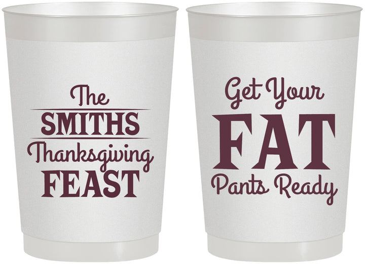 Personalized Thanksgiving 22 oz Frosted Cups - Fat Pants Ready | 260045