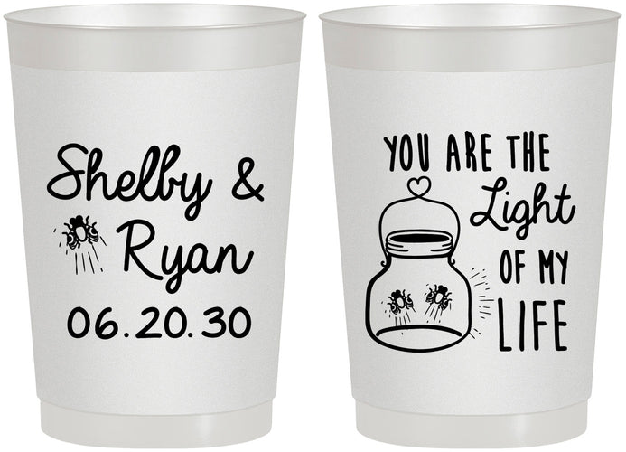Personalized Wedding 22 oz Frosted Cups - You Are The Light Of My Life | 262