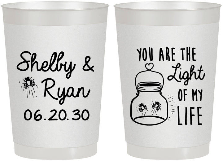 Personalized Wedding 22 oz Frosted Cups - You Are The Light Of My Life | 262