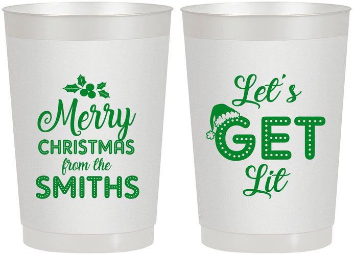 Personalized Christmas 22 oz Frosted Cups - Lets Get Lit | 280001
