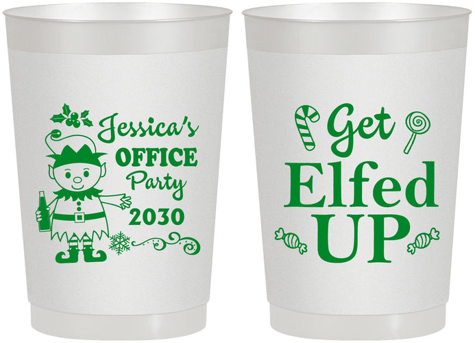 Personalized Christmas 22 oz Frosted Cups - Lets Get Elfed Up | 280007