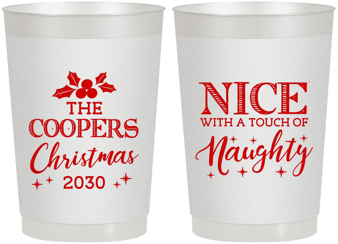 Personalized Christmas 22 oz Frosted Cups - Naughty Or Nice | 280008