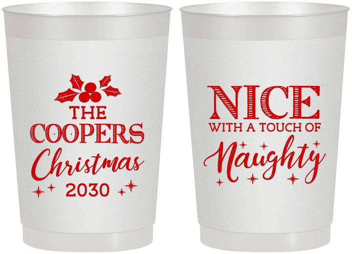 Personalized Christmas 22 oz Frosted Cups - Naughty Or Nice | 280008