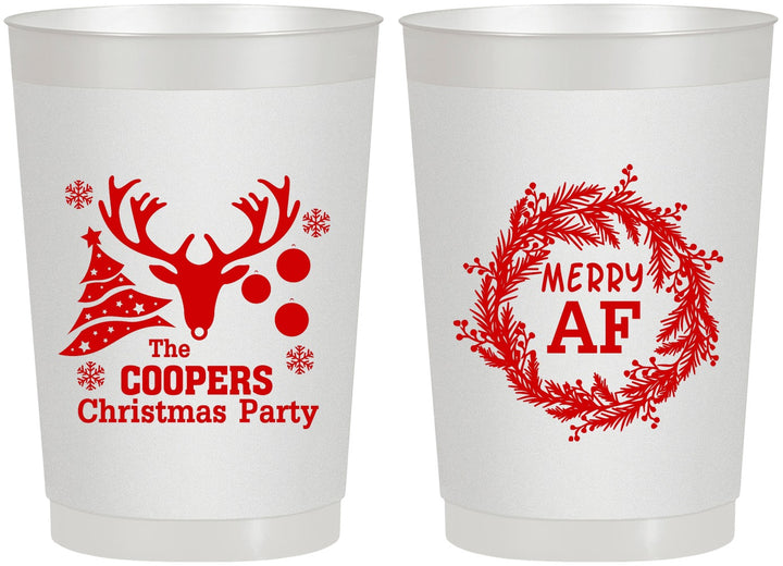 Personalized Christmas 22 oz Frosted Cups - Merry Af | 280014