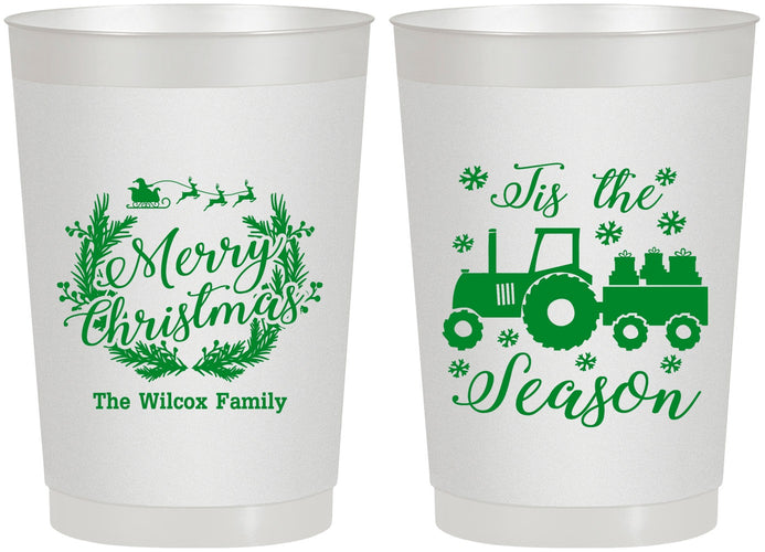 Personalized Christmas 22 oz Frosted Cups - Til The Season | 280019