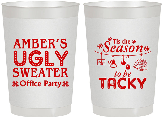 Personalized Christmas 22 oz Frosted Cups - Til The Season To Be Tacky | 280020