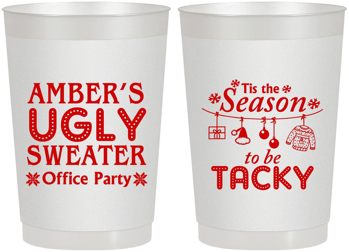 Personalized Christmas 22 oz Frosted Cups - Til The Season To Be Tacky | 280020