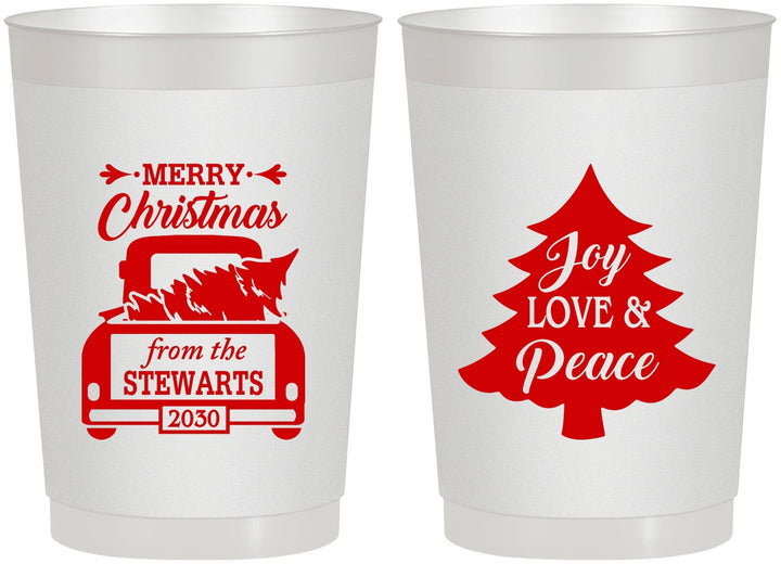 Personalized Christmas 22 oz Frosted Cups - Christmas Tree | 280026
