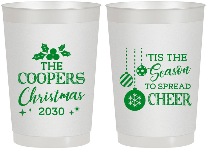 Personalized Christmas 22 oz Frosted Cups - Tis The Season | 280027