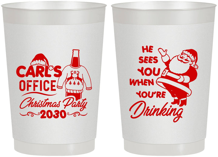 Personalized Christmas 22 oz Frosted Cups - Santa Claus | 280028