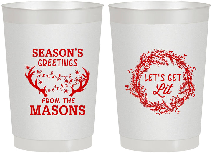 Personalized Christmas 22 oz Frosted Cups - Lets Get Lit | 280032