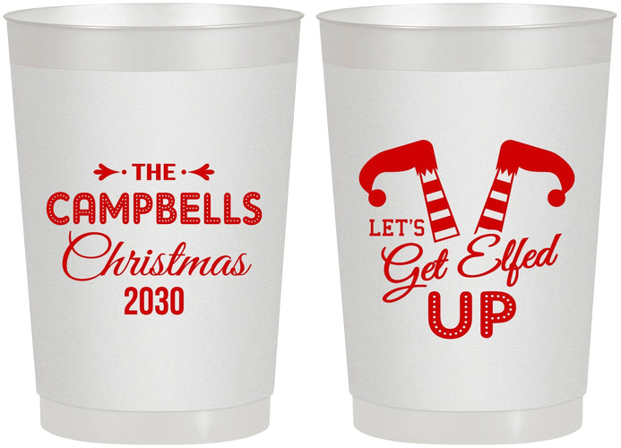 Personalized Christmas 22 oz Frosted Cups - Lets Get Elfed Up | 280036