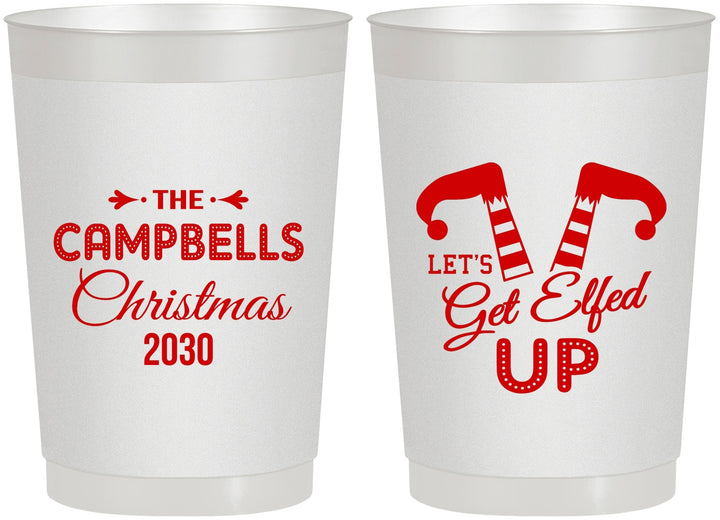 Personalized Christmas 22 oz Frosted Cups - Lets Get Elfed Up | 280036