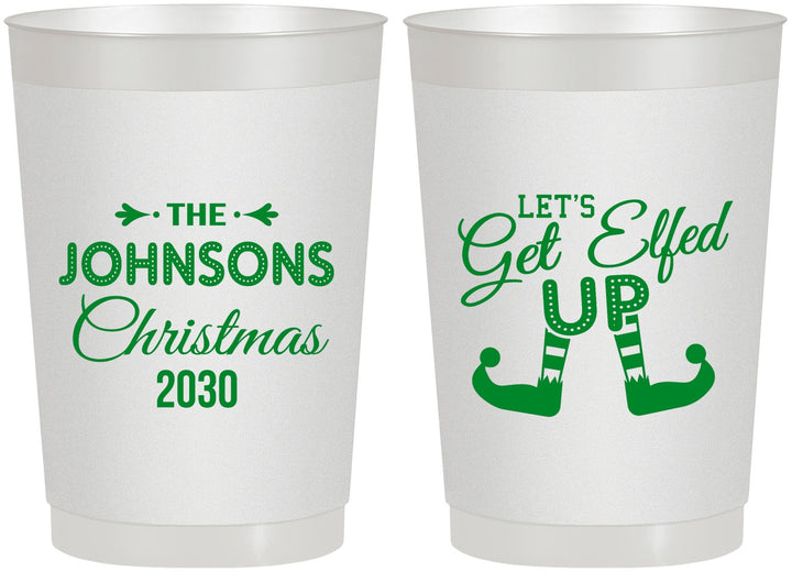 Personalized Christmas 22 oz Frosted Cups - Lets Get Elfed Up | 280037