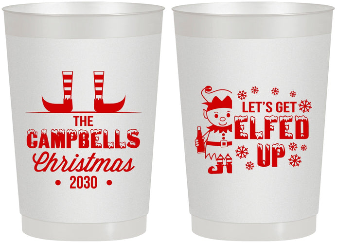 Personalized Christmas 22 oz Frosted Cups - Lets Get Elfed Up | 280038