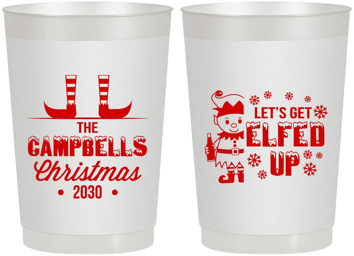 Personalized Christmas 22 oz Frosted Cups - Lets Get Elfed Up | 280038