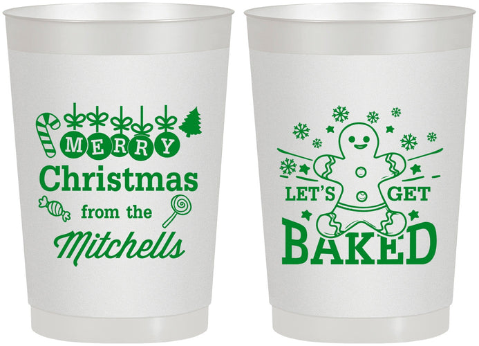 Personalized Christmas 22 oz Frosted Cups - Lets Get Baked | 280039