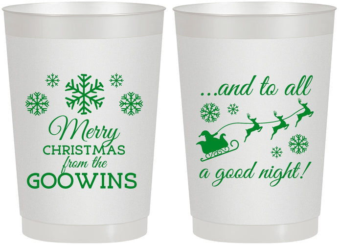 Personalized Christmas 22 oz Frosted Cups - To All A Good Night | 280041