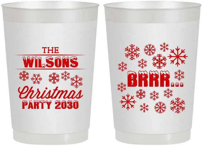 Personalized Christmas 22 oz Frosted Cups - Snowflakes | 280042