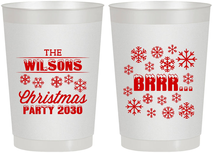 Personalized Christmas 22 oz Frosted Cups - Snowflakes | 280042