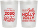 Personalized Christmas 22 oz Frosted Cups - Holly Jolly | 280046