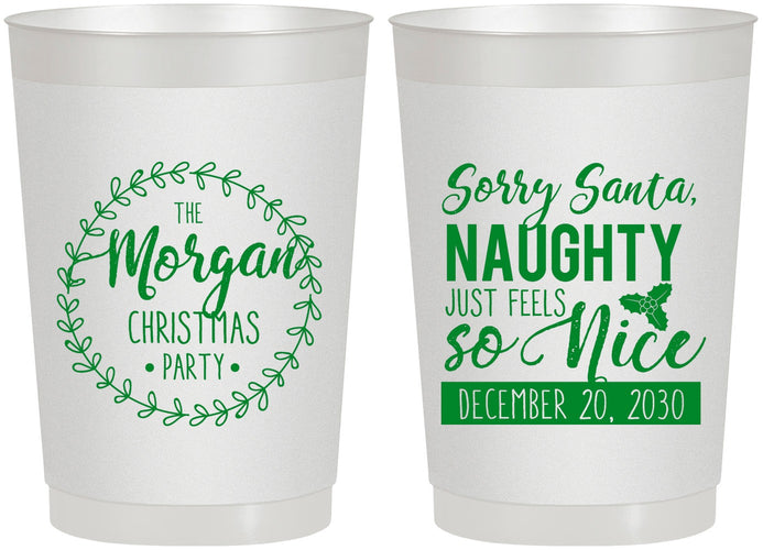 Personalized Christmas 22 oz Frosted Cups - Naughty Or Nice | 280047