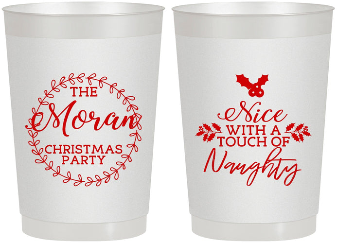 Personalized Christmas 22 oz Frosted Cups - Touch Of Naughty | 280048