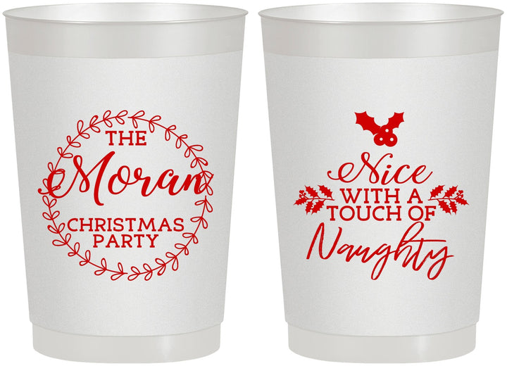 Personalized Christmas 22 oz Frosted Cups - Touch Of Naughty | 280048