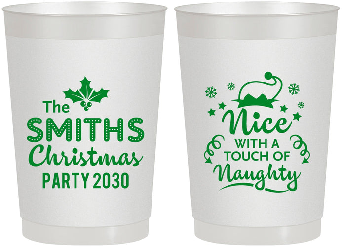 Personalized Christmas 22 oz Frosted Cups - Touch Of Naughty | 280049
