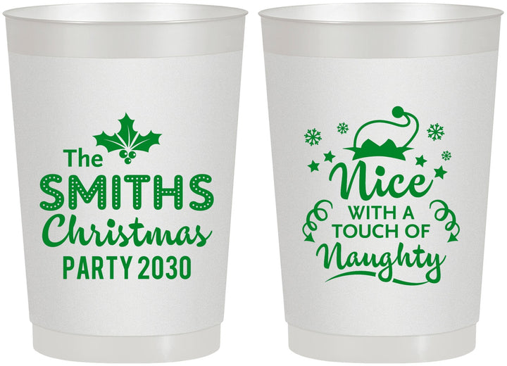 Personalized Christmas 22 oz Frosted Cups - Touch Of Naughty | 280049