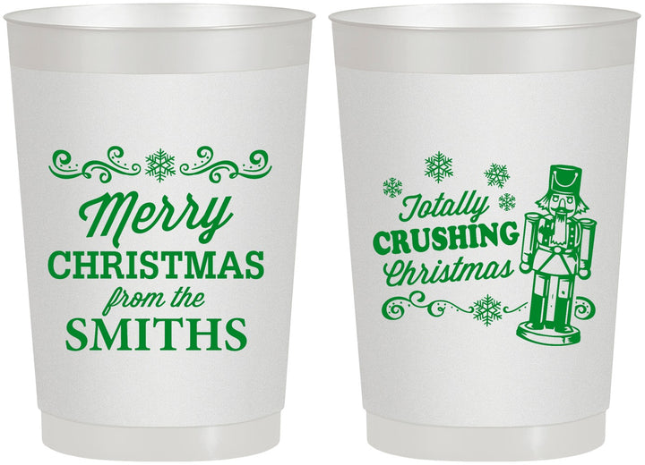 Personalized Christmas 22 oz Frosted Cups - Snowflakes | 280053