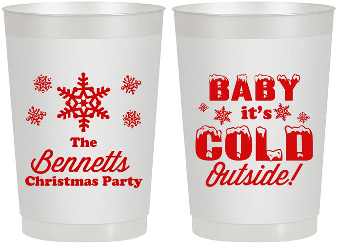 Personalized Christmas 22 oz Frosted Cups - Joy To The World | 280054
