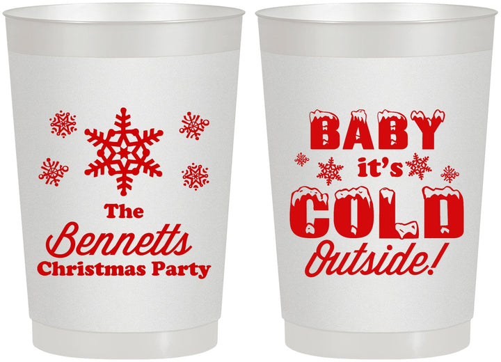 Personalized Christmas 22 oz Frosted Cups - Joy To The World | 280054