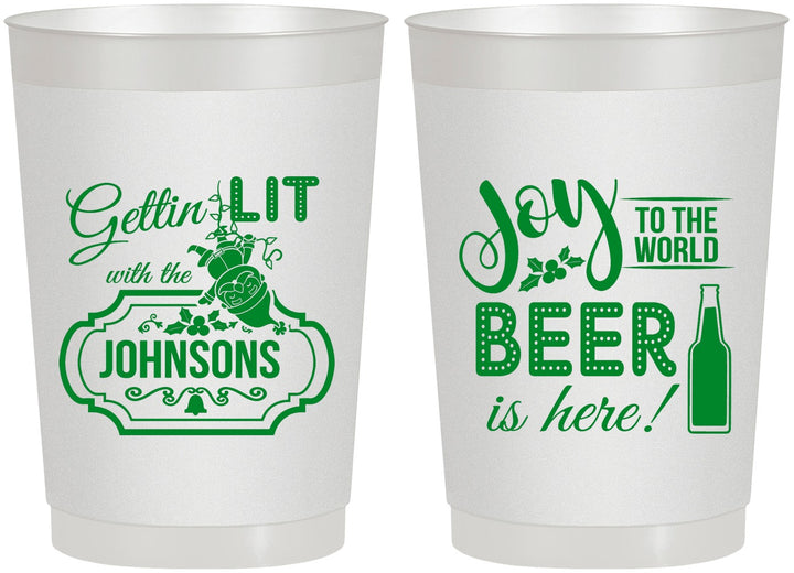 Personalized Christmas 22 oz Frosted Cups - Wine | 280055