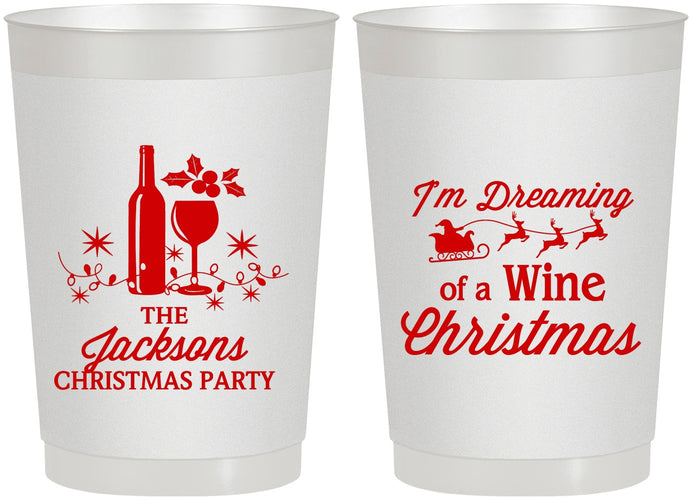 Personalized Christmas 22 oz Frosted Cups - Bah Hum Bug | 280056